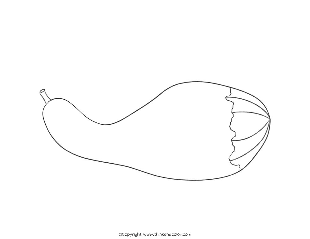 Crook Neck Gourd Coloring Page