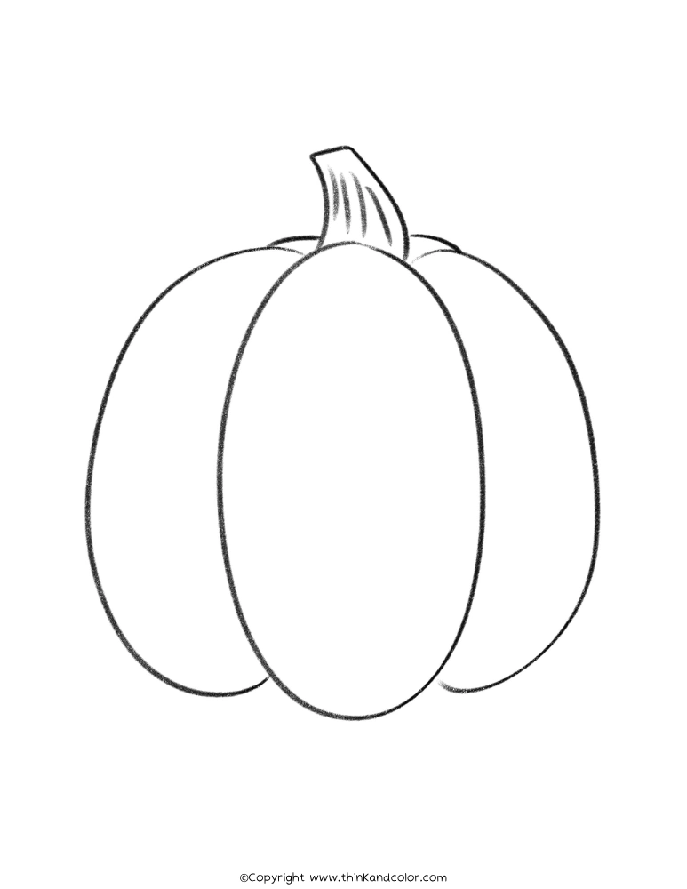 Easy Pumpkin Coloring Page