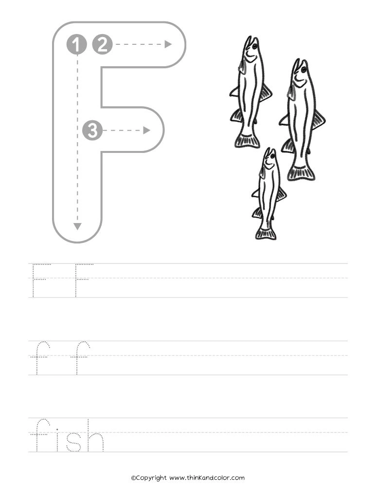 F is for Fish Worksheet