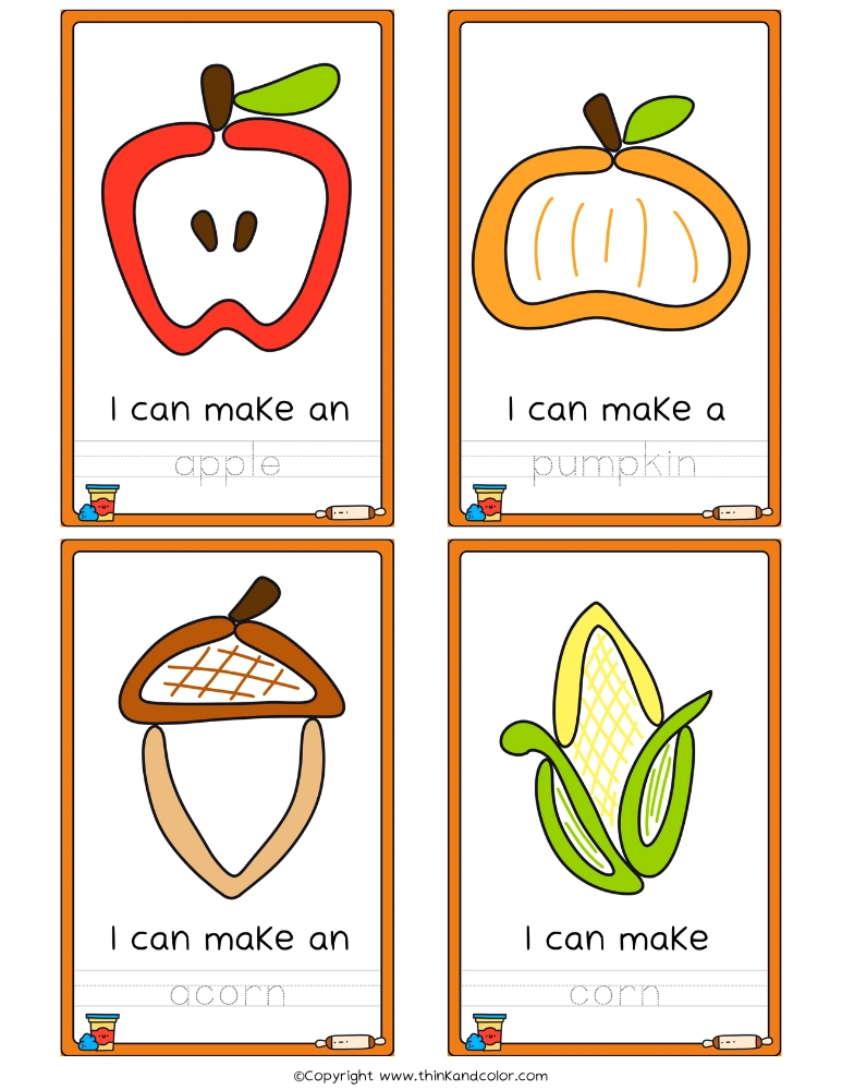 Fall Playdough Mat Printable