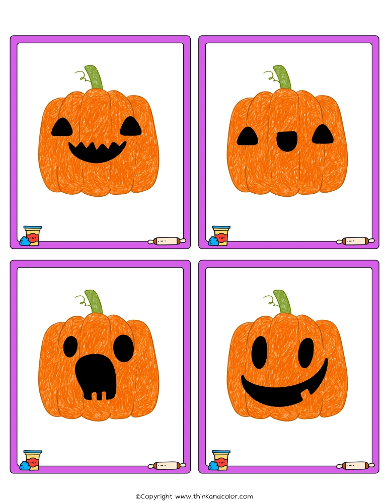 Jack-o-lantern Emotions PlayDough Mats 3
