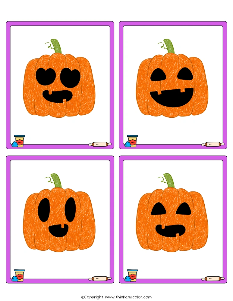 Jack-o-lantern Emotions PlayDough Mats 4