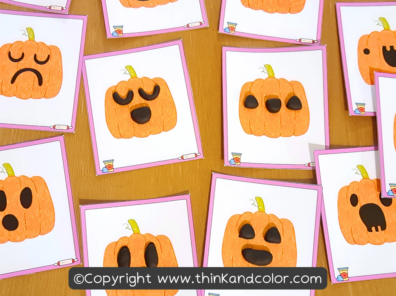 Jack-o-lantern Emotions Playdough mats live photo