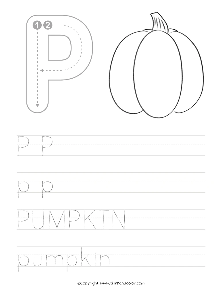 P is for Pumpkin Worksheet