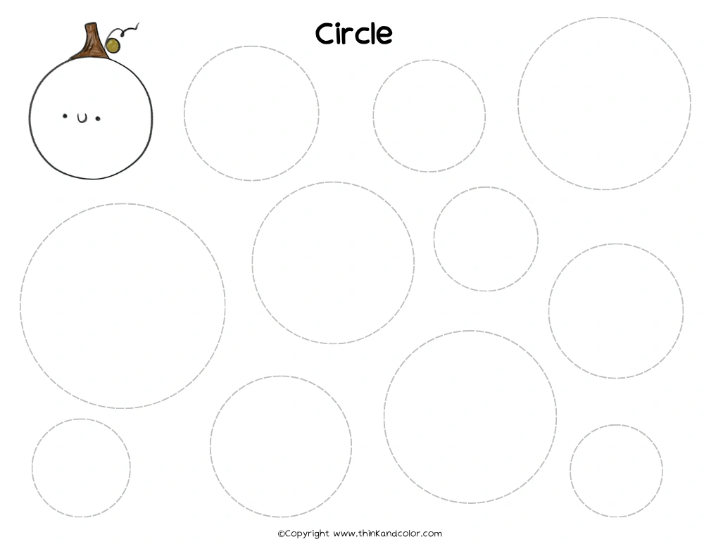 Pumpkin Circle Tracing Worksheet