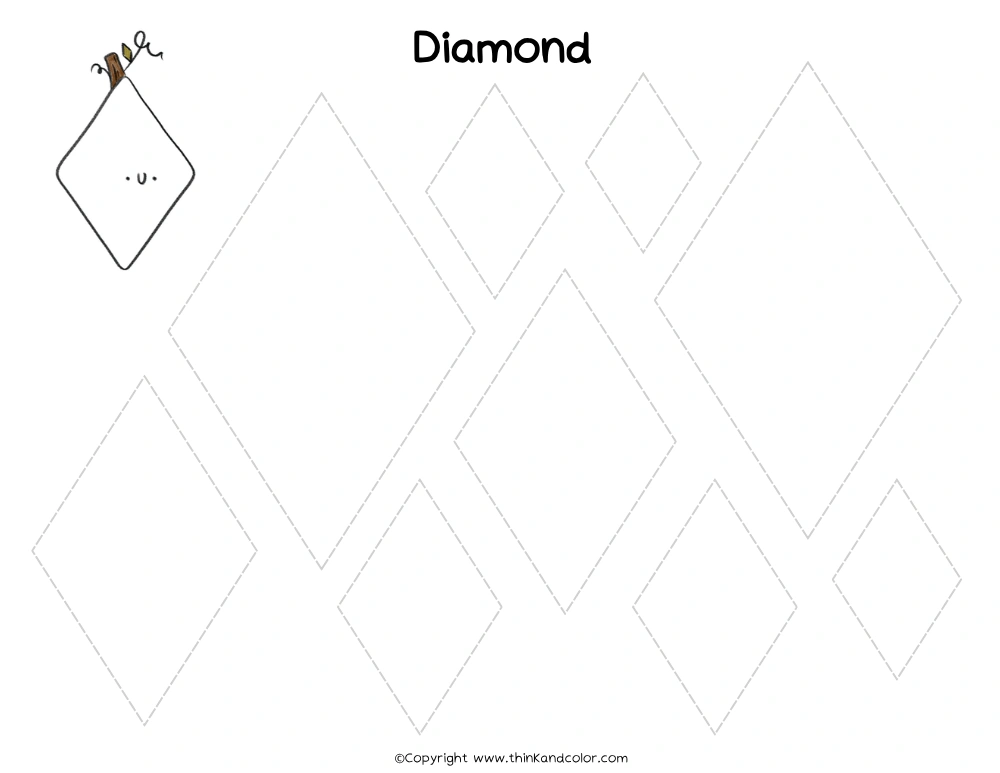 Pumpkin Diamond Tracing Worksheet