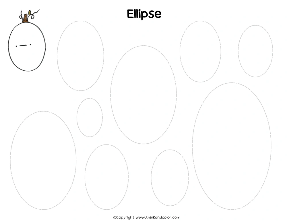 Pumpkin Ellipse Tracing Worksheet