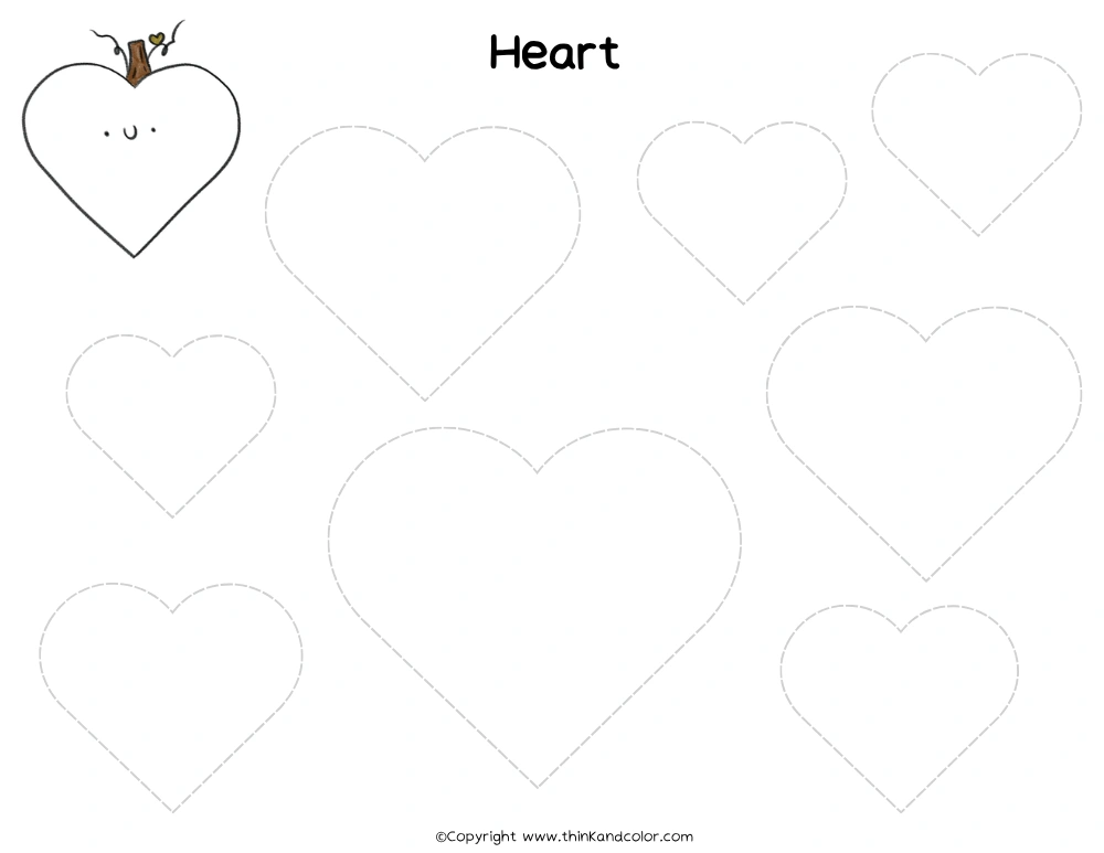 Pumpkin Heart Tracing Worksheet