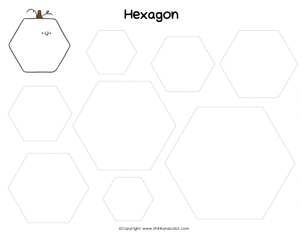 Pumpkin Hexagon Tracing Worksheet
