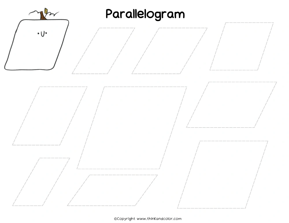 Pumpkin Parallelogram Tracing Worksheet