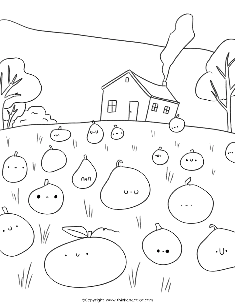Pumpkin Patch Coloring Page