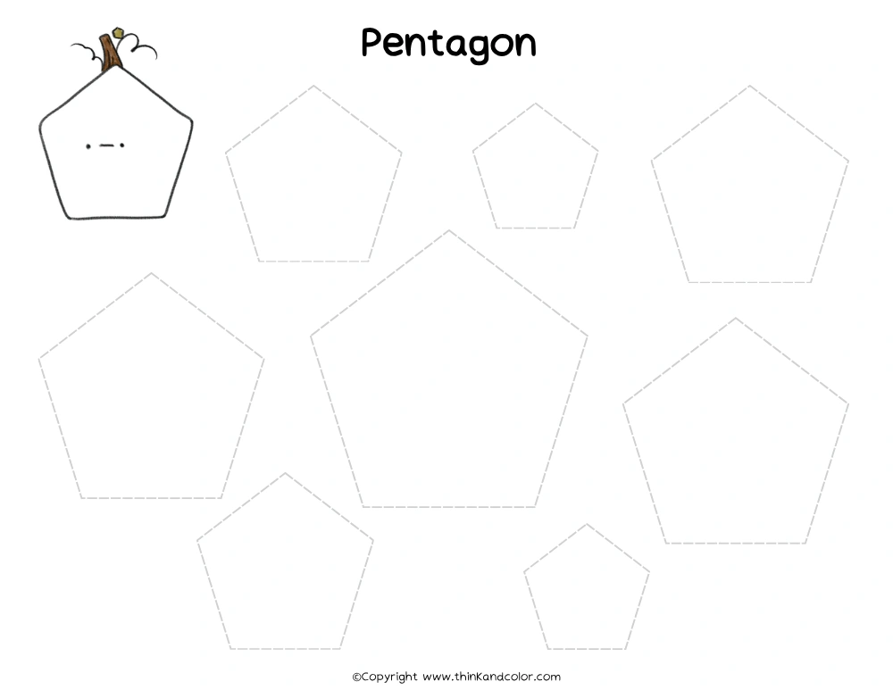 Pumpkin Pentagon Tracing Worksheet