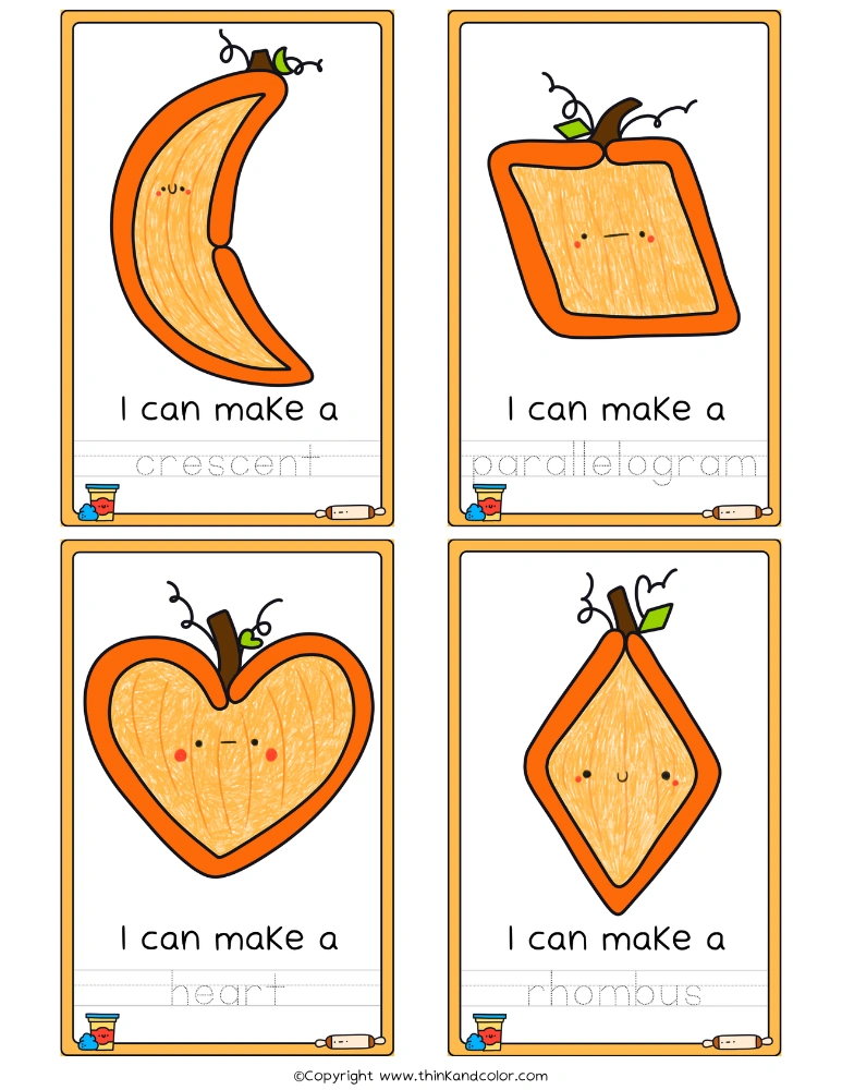 Pumpkin Shapes PlayDough Mats 1