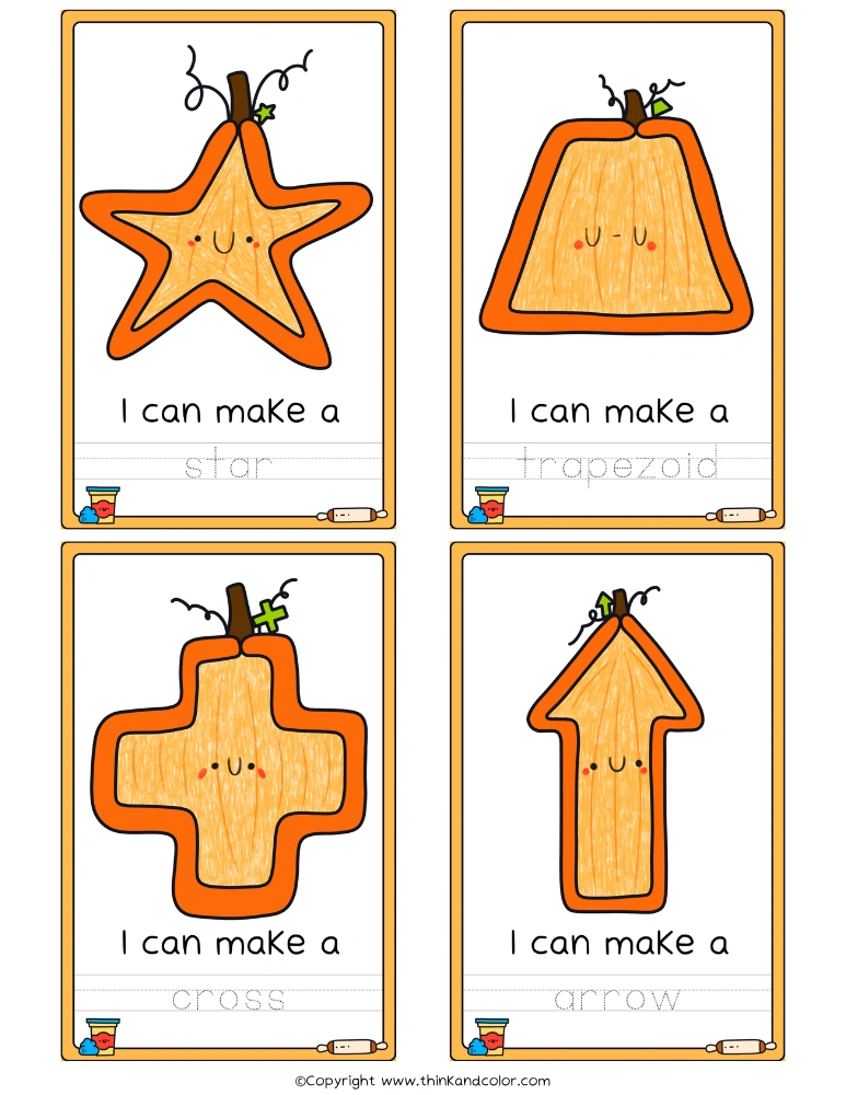 Pumpkin Shapes PlayDough Mats 2