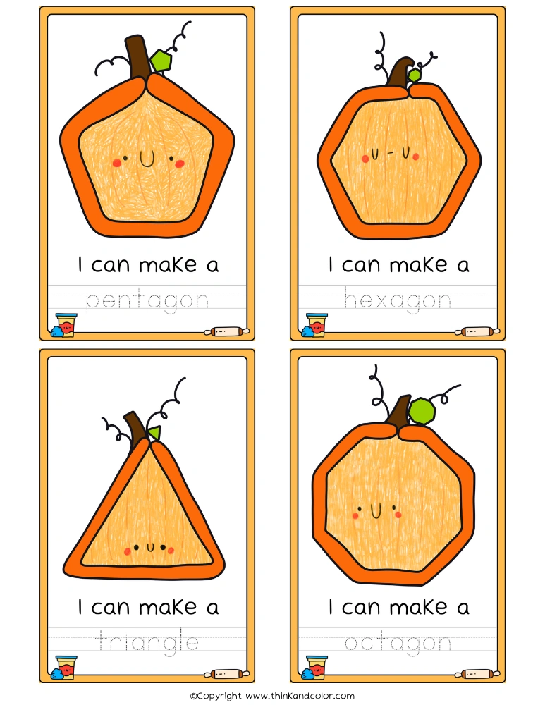 Pumpkin Shapes PlayDough Mats 3