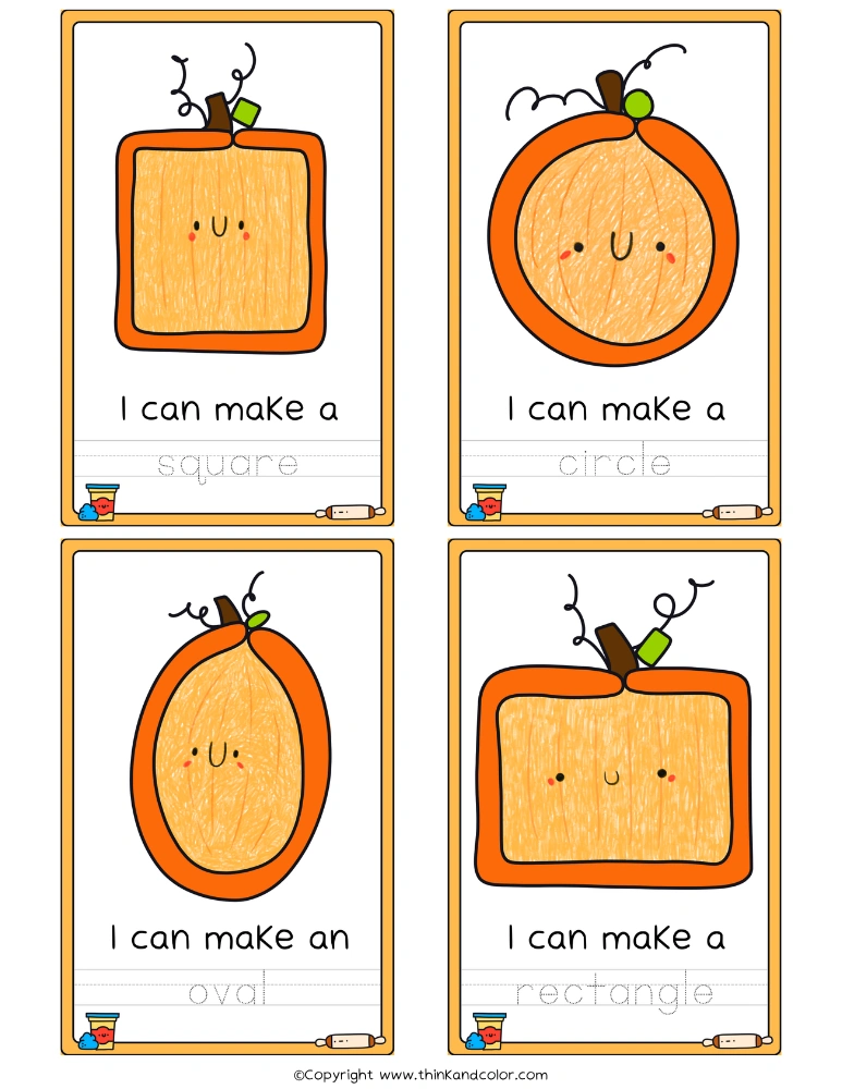 Pumpkin Shapes Playdough Mat Printable