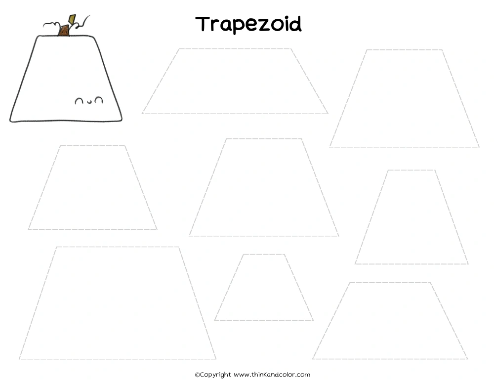 Pumpkin Trapezoid Tracing Worksheet