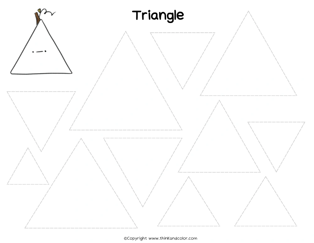 Pumpkin Triangle Tracing Worksheet