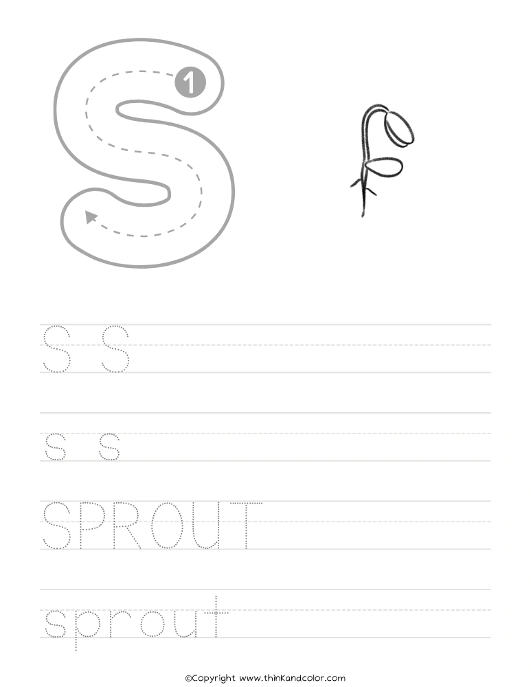 S is for Sprout Worksheet